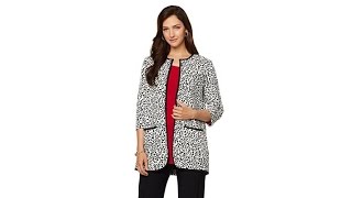 Slinky Brand 3/4Sleeve Jacquard Duster Jacket