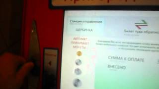 Kupowanie biletu na pociąg podmiejski / Покупка билета на электричку(PL: Stacja Szczerbinka. Kupuję bilet w automacie od Szczerbinki do Butowa 