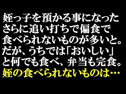 スカッとする話　姪っ子を預かることになった。姉からメールで偏食だから…と言われ修羅場だったが、うちでは出したものをおいしいと毎回完食。それで姪っ子の食べられないものが判明した…【スカッとぱんだ】