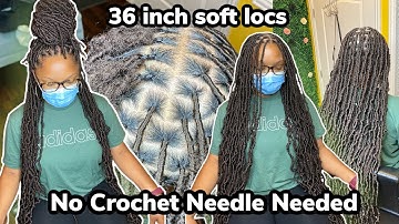 VERY DETAILED‼️‼️ NEW METHOD‼️ NO CROCHET NEEDLE NEEDED👀 | 36 INCH KNOTLESS SOFT LOCS TUTORIAL
