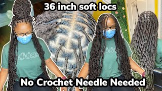 VERY DETAILED‼‼ NEW METHOD‼ NO CROCHET NEEDLE NEEDED | 36 INCH KNOTLESS SOFT LOCS TUTORIAL