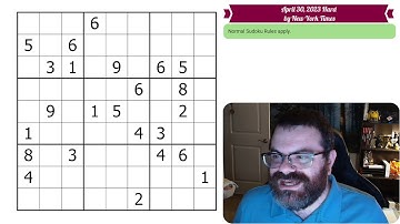 NYT Hard Sudoku April 30, 2023 - Walkthrough Solve