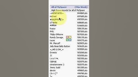 myspace cubefield highscore