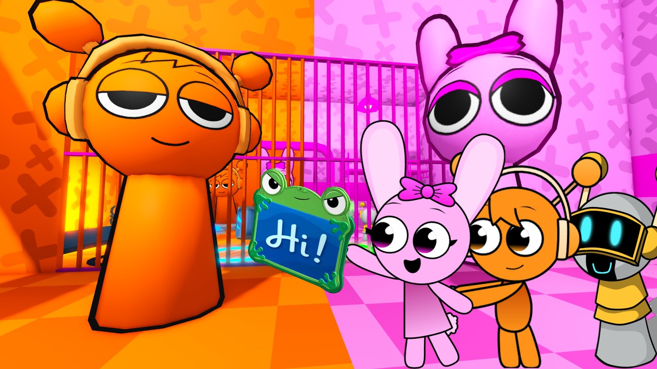 Sprunki Baby Lilypad's & Oren Pinki & Fun Bot Played Pink VS