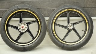 ホイールにゴールドのリムステッカーを貼ってみた！