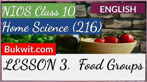 NIOS Class 10 Home Science (216): Lesson 3 Food Groups