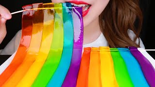 ASMR 레인보우 찰랑젤리 먹방2탄 SHEET JELLY EATING SOUNDS MUKBANG