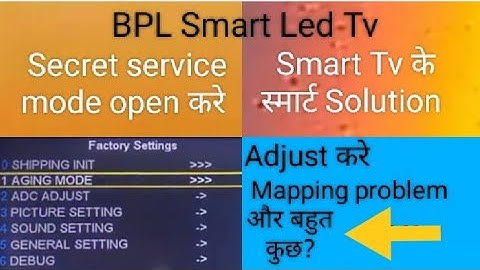 How to open BPL smart LED TV service mode/Factory mode open