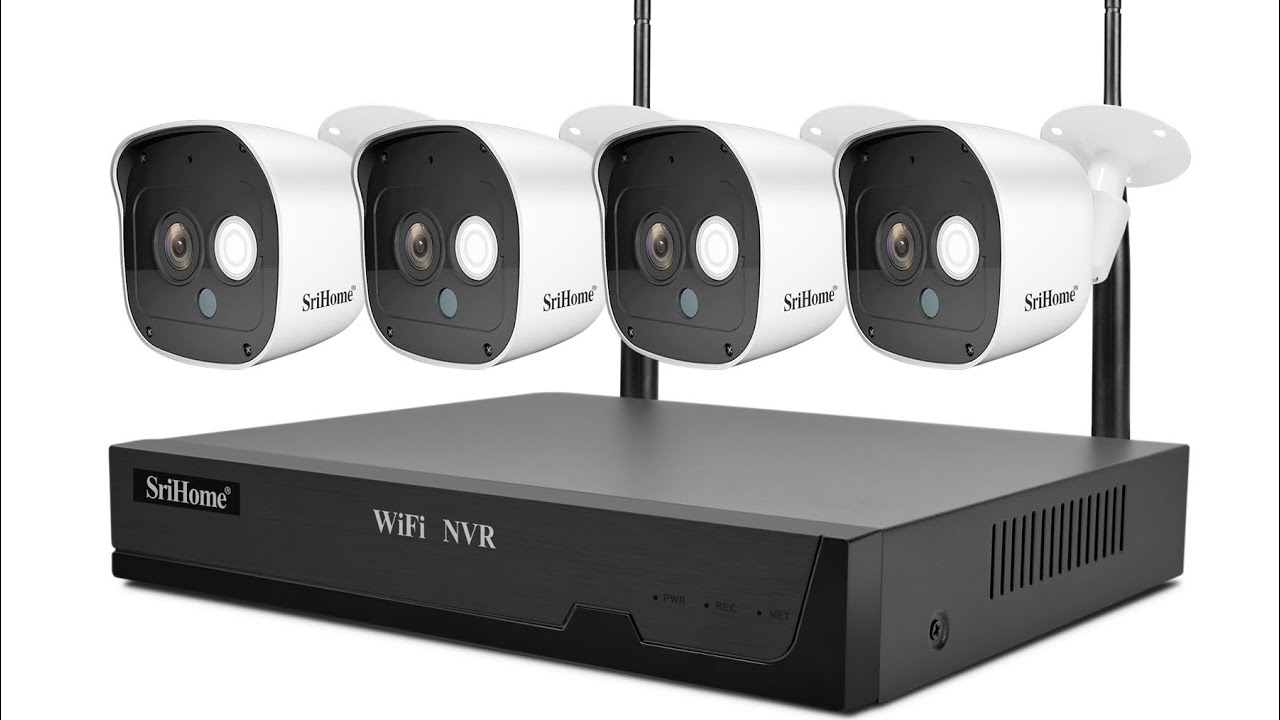 防犯カメラセット4台カメラ 監視カメラ 遠隔監視 正規品SriHome 防犯カメラセット 屋外 IP66防水 監視カメラ 遠隔監視&動体検知