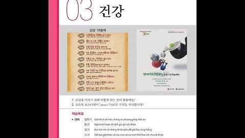 Từ Vựng - Bài 3: 건강/Sức Khỏe  - Tiếng Hàn Tổng Hợp Trung Cấp 3