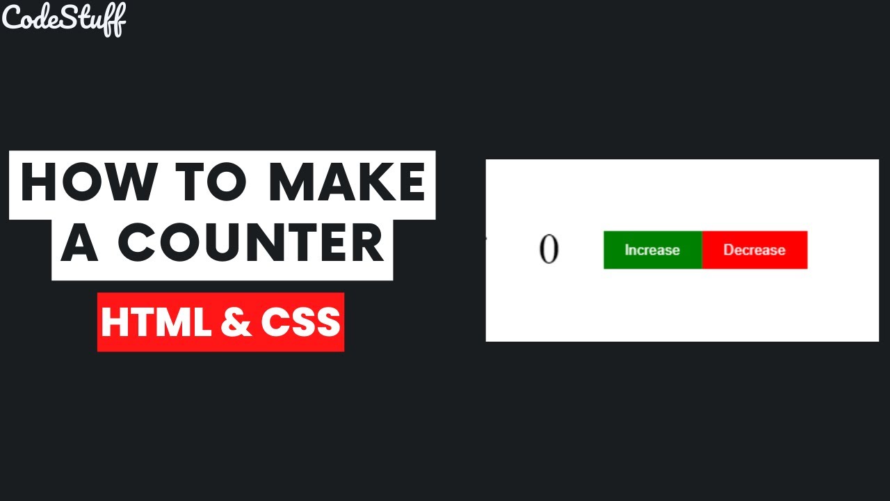 How to make a Counter with HTML, CSS and JavaScript - YouTube