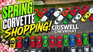 SPRING Corvette Shopping at CRISWELL | OUTSIDE Inventory Tour!