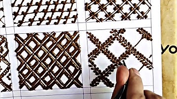 class 13. Learn grid/netting patterns in mehndi || checks || filler elements for mehandi design
