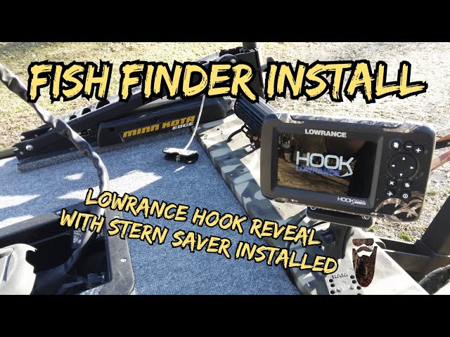Fish Finder Install / Lowrance Hook Reveal 5 SS / Stern Saver / Jon Boat To  Bass Boat - Part 9 