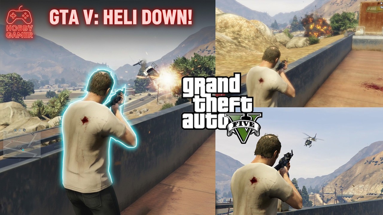 Destroying helicopters while on a moving train - GTA V | Hobby Gamer