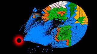 Algodoo | Black hole swallowed the planets of the solar system