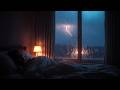 Fall Asleep Instantly 😴⚡ | Cozy Bedroom Rain &amp; Thunder Sounds 🌧️ Deep Sleep