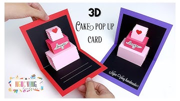 3D card , pop-up card - THIỆP BẬT BÁNH BA TẦNG || NGOC VANG Handmade