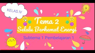 TEMATIK KELAS 4 Tema 2 Subtema 1 (Sumber Energi) Pembelajaran 1