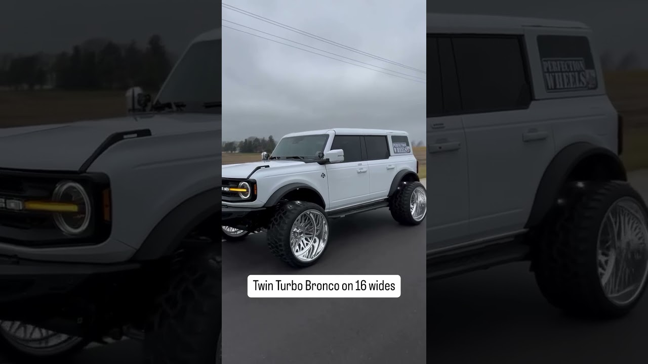 Rollin’ around in a twin turbo Bronco on 16 wide Fuel Forged FF109 GRINs