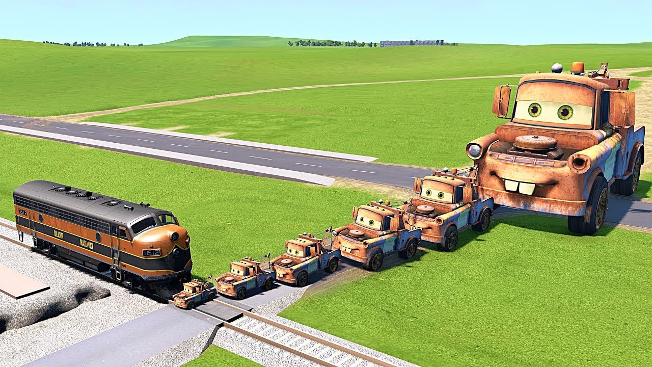 Big & Small Lightning McQueen Monster Wheels vs Pixar Cars with Big Wheels in BeamNG Drive #2