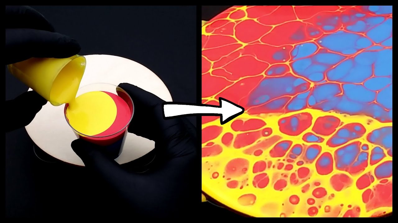 Acrylic Pouring Classic Flip Cup Dirty Pour "Primary Simplicity" - YouTube