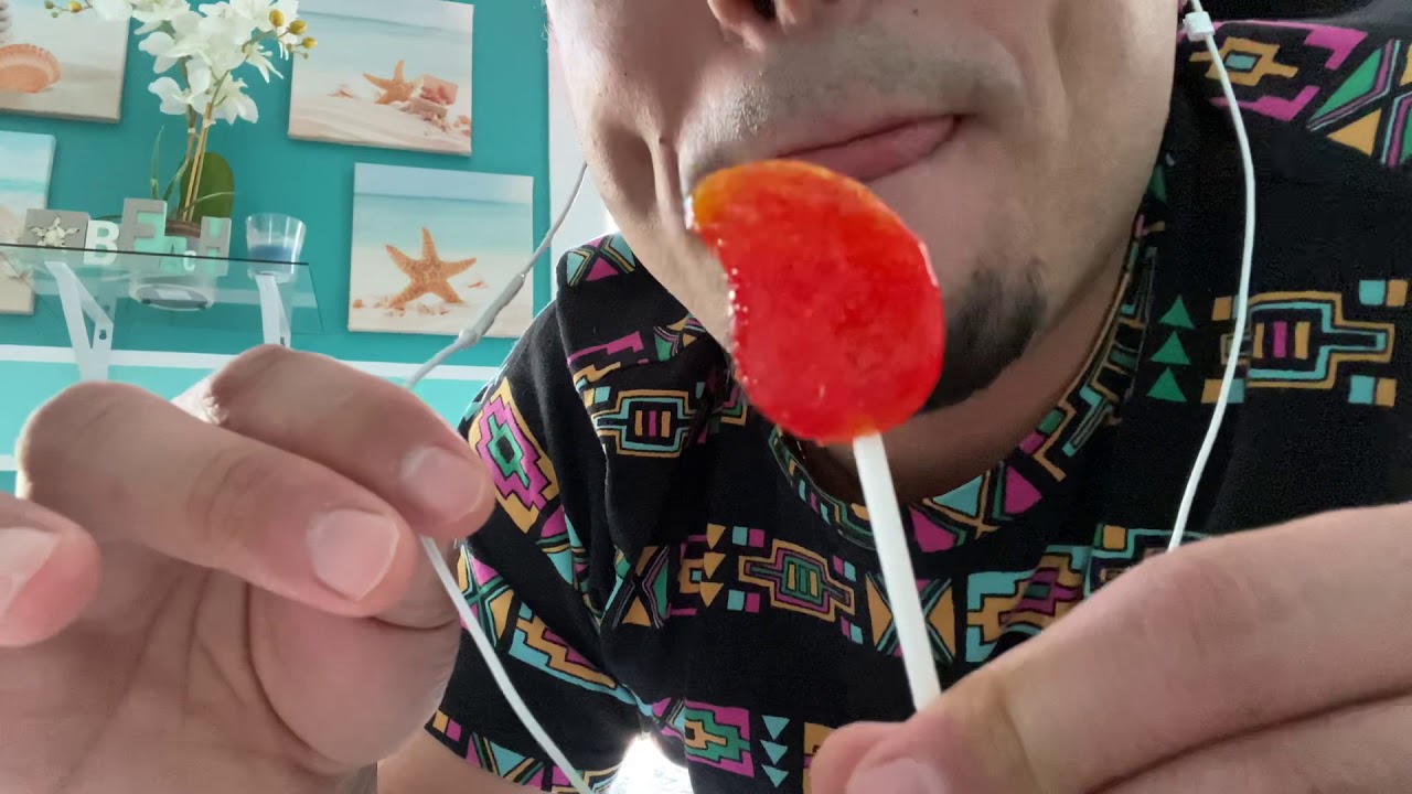 Eating Relaxing Mouth Sounds ASMR- Vero Mango,Chili Mango Lollipop🍭🌶🇲🇽 