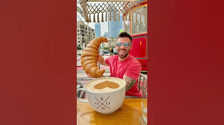 GIANT coffee and croissant. Breakfast of champions! #dubai