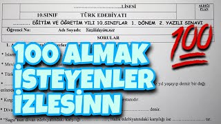10.Sınıf Edebiyat 1.Dönem 2.Yazılı