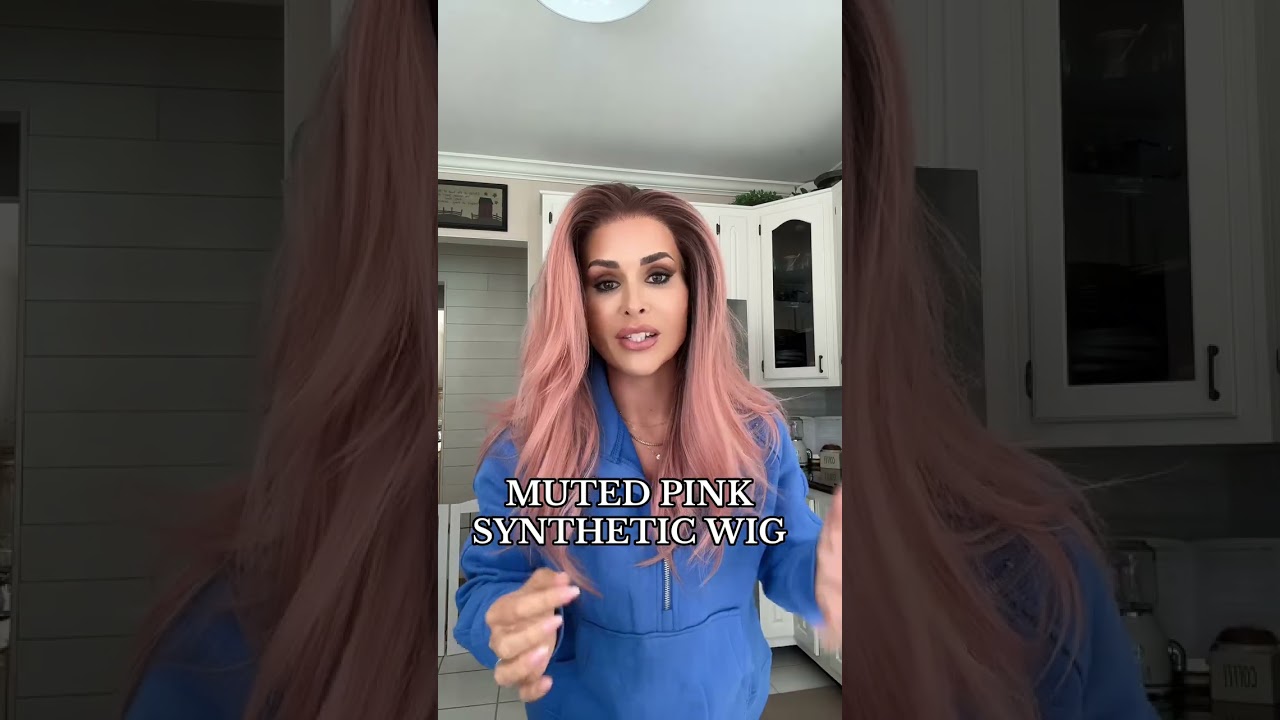 MUTED PINK SYNTHETIC WIG * Heat friendly * Average cap * Free part * 3 combs A07 