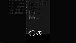 AI trying rock, paper scissor game in python #shorts #programming #python