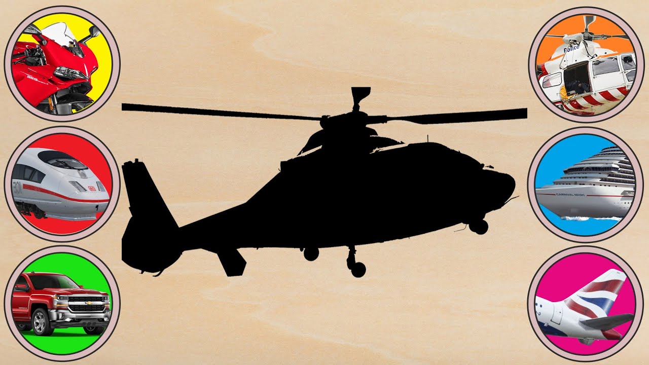 We learn transport with kids, we learn English words. Motorcycle | Train | Ship | Plane