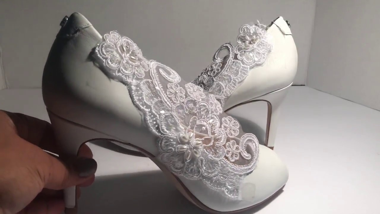 Episode 21 DIY How to make this White Lace Bridal Shoe YouTube