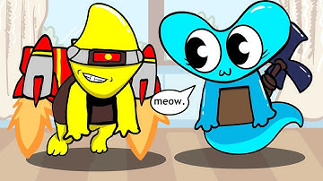 Zai zai meow meow Meme 3 // Rainbow friends Chapter 2 // Yellow and Cyan