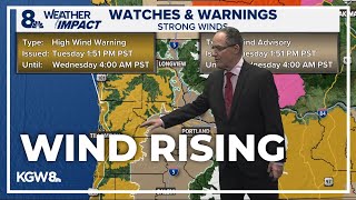 Oregon Coast under high wind warning