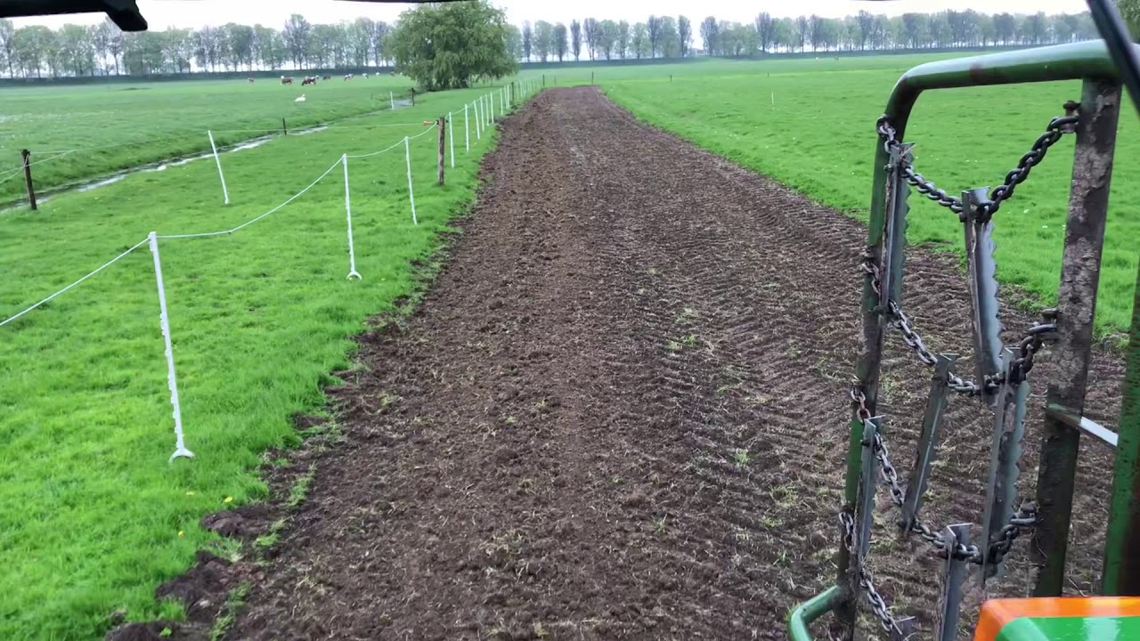 Weidesleep na inzaaien kruidenstrook 05-04-2018