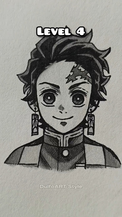 How to draw Tanjiro in different level #anime #drawing #tanjiro #demonslayer #art #animedrawing #fyp