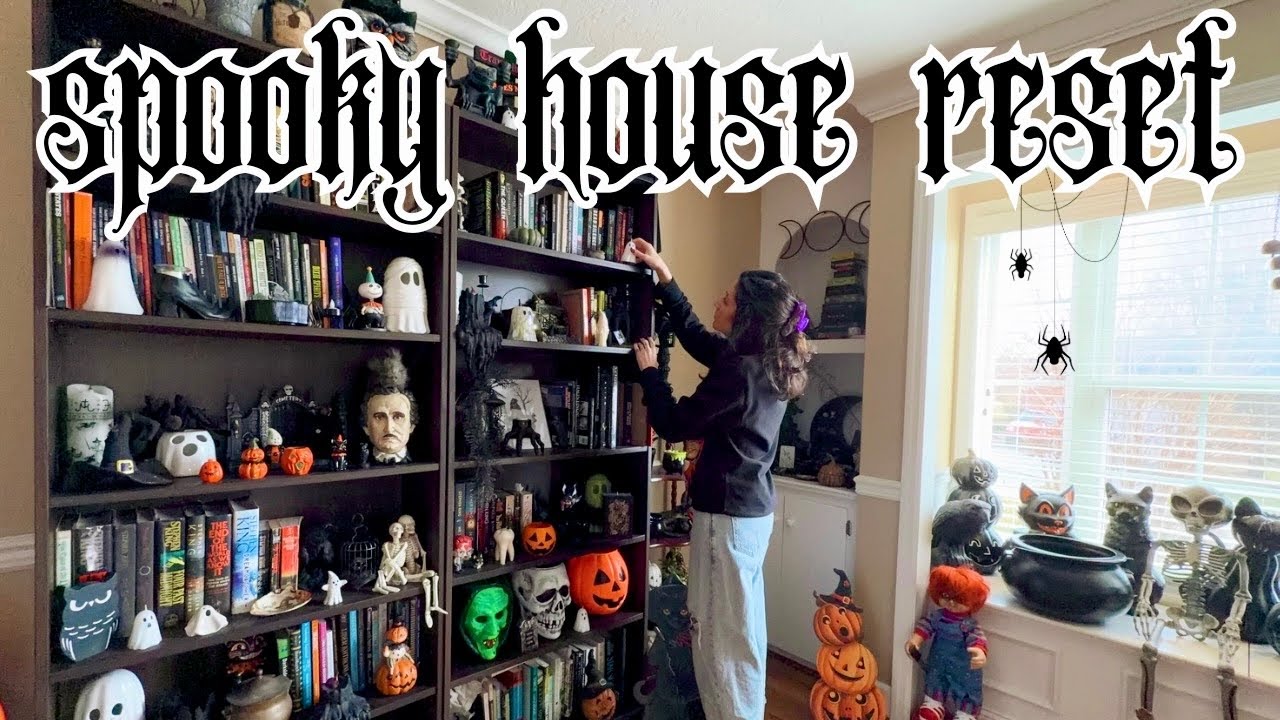 spooky home reset!🦇 pre-spring cleaning & organizing!🌱