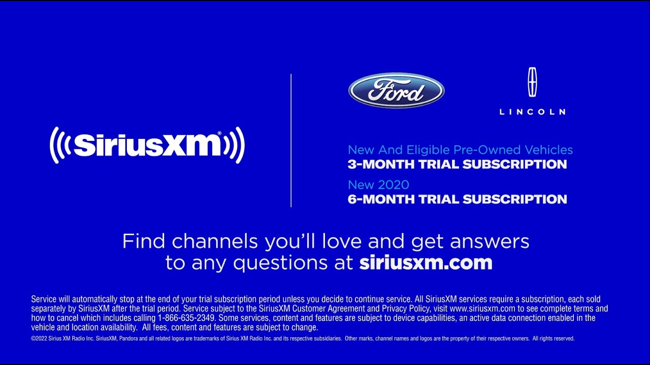 SiriusXM Platinum Plan Trial Subscription Features & Benefits for Ford