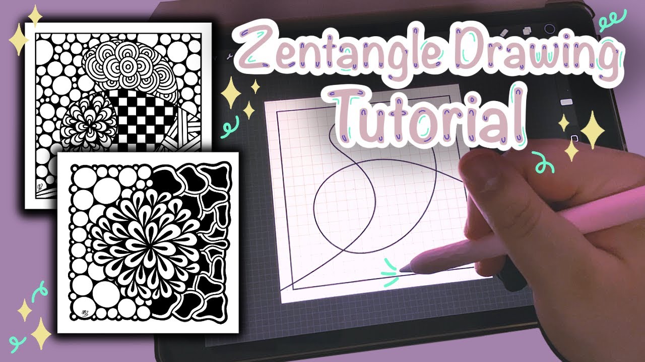 🌼Zentangle Drawing Tutorial For Beginners // How To Make A Zentangle ...