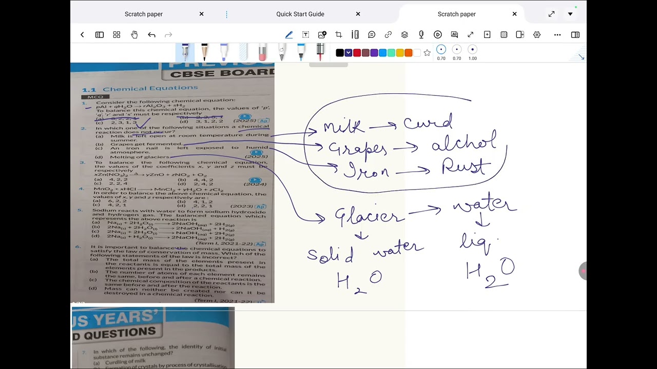 chapter 1 |chemical reactions & equations||Cbse class 10 Science previous year questions mcq 