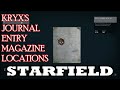 Starfield - All Kryx&#39;s Journal Entry Magazine Locations