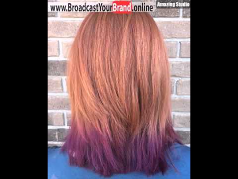 Light Copper Hair With Purple Dip Dye Youtube