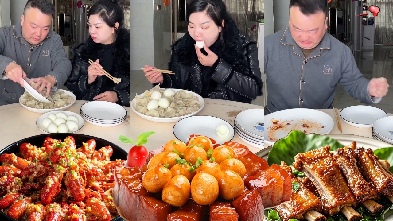 My selfish husband wanted to eat all those dumplings by himself, but in the end, I ate them all.