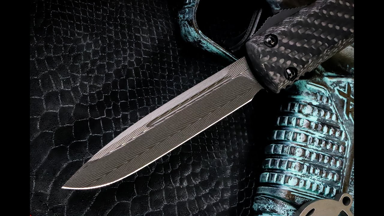 Microtech Ultratech Carbon Fiber Damascus Knife - YouTube