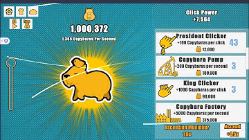 Capybara clicker speed run 2 minutes and 10.75 seconds in mobile 0  - 1,000,000