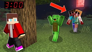 MIKEY & JJ  RUNNING FROM THE SCARY TWO-HEADED ALEX AND STEVE IN MINECRAFT (Maizen Parody)