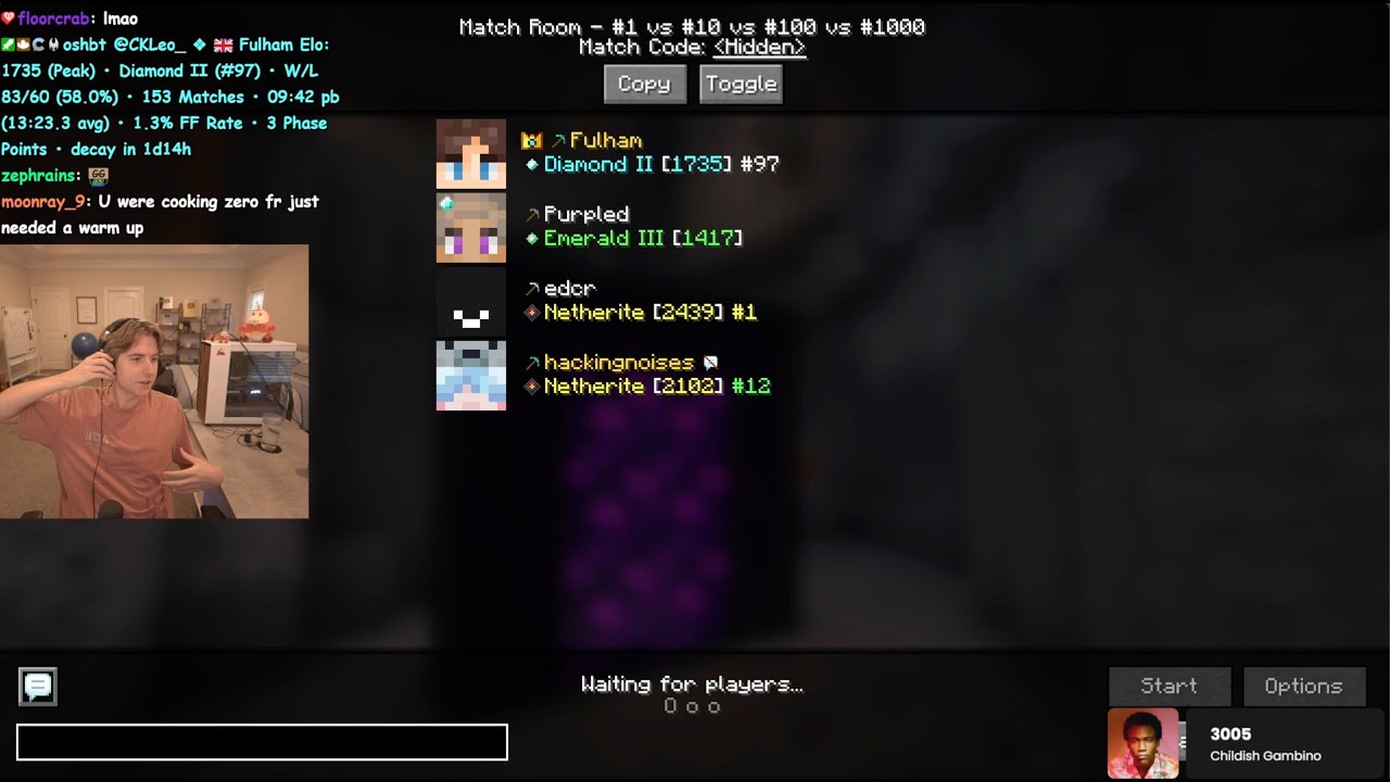 Edcr Minecraft Purpled MCSR vs. Fulham, hackingnoises and edcr - YouTube