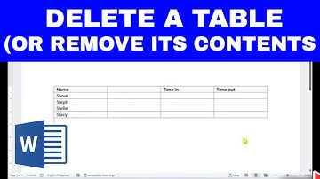 How to Delete a Table or Just Remove the Contents in WORD