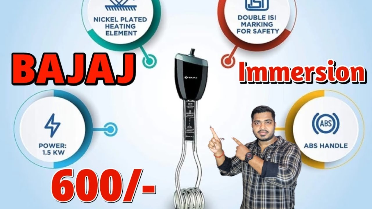 Bajaj Immersion Water Heater Road 1500w 🥵 Unboxing and Details Review -  YouTube
